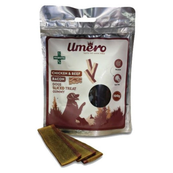 تشویقی اسلایسی پاستیلی سگ با طعم گوشت گوساله, مرغ و بیکن اومرو