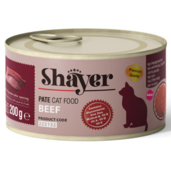 کنسرو پته گوشت قرمز 200 گرمی گربه shayer