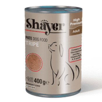 کنسرو پته سیرابی سگ 400 گرمی شایر shayer