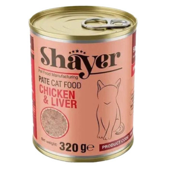 کنسرو پته مرغ و جگر 320 گرمی گربه شایر shayer